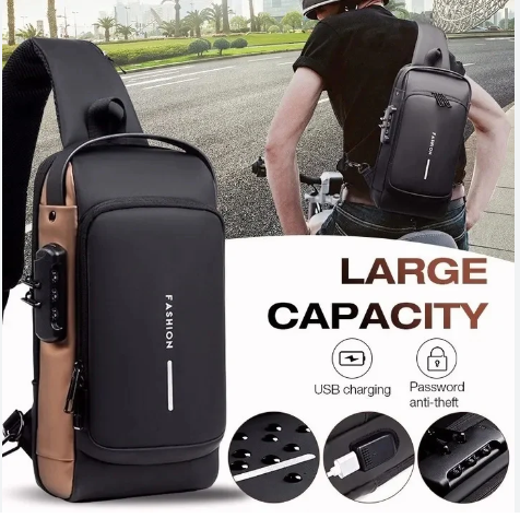 Anti-theft Crossbody Shoulder Backpack With Password Lock