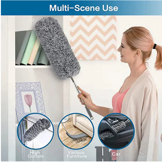 🧹 FlexiReach Duster - 100" Extendable Microfiber Cleaning Kit