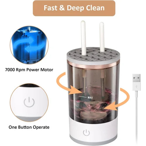 Makeup Brush Cleaner Machine – Portable & Silent Brush Cleaning Solution